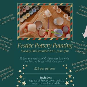 *Open to all* Festive Pottery Painting - Monday 8th December