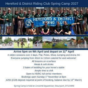 HDRC Spring Camp 9th-11th April 2027